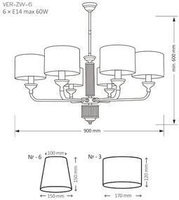 Candelabru 6 brate modern realizat manual Verde