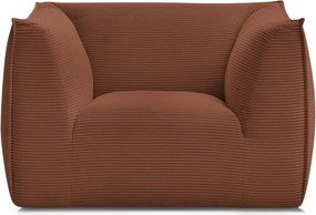 Fotoliu portocaliu cu tapițerie din catifea reiată Giorgia – Bobochic Paris