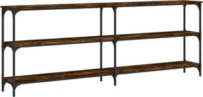 vidaXL Măsuță consolă, stejar fumuriu, 200x29x75 cm, lemn prelucrat