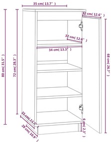 Pantofar, maro miere, 35x35x80 cm, lemn masiv de pin maro miere, 1, 1