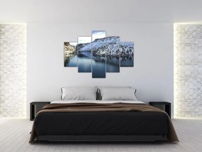 Tablou - peisaj de iarnă cu lac (150x105 cm)