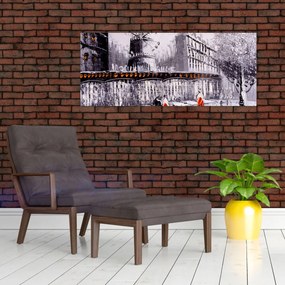 Tablou - Pictură în ulei a orașului II. (120x50 cm)