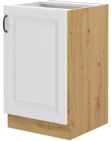 Dulap inferior de bucătărie sub chiuvetă Sheila 50 ZL 1F BB (Stejar artisan + Alb). 1032453