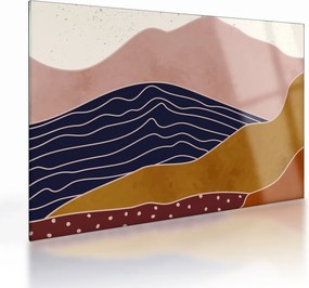 Tablou pe sticlă - Soarele deasupra munților (70x50 cm)