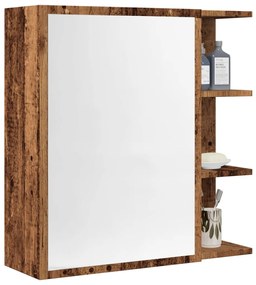 vidaXL Dulap baie cu oglindă lemn vechi 62,5x20,5x64 cm lemn prelucrat
