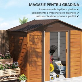 Outsunny Magazie de Grădină din Oțel cu Uși Glisante Duble 236x196x208 cm | Aosom Romania