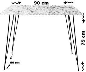 Masă de sufragerie SANDALF 75x90 cm maro/neagră