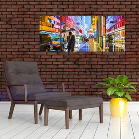 Tablou - Oraș în lumina neoanelor (120x50 cm)