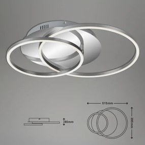 Plafonieră LED dimabilă 28W/230V/3000K, crom mat