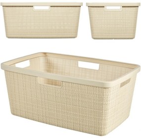 Curver Coș pentru rufe curate Jute 46 l, bej