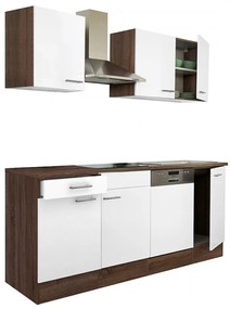 Mobilă de bucătărie Yorki 220, corp din stejar Yorki, cu față alb satinat