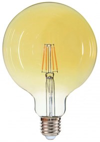 Bec LED G125 filament Ecoplanet Vintage, E27, 6W (60W), 660 LM, E, lumina calda 3000K, Transparent Ambra (Auriu) Lumina calda - 3000K, 1 buc