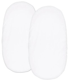 Set 2 cearceafuri din bumbac cu elastic roata pentru landou sau cosulet de rachita Kidizi Alb