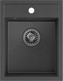 Chiuveta compozit incastrata Quadron Pop Johnny 90 negru - black dotted 39x50 cm