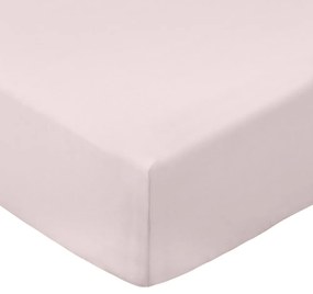 Cearceaf roz din bumbac percal cu elastic 185x200 cm Cotton Percale – Bianca