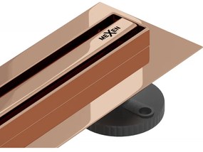 Mexen Flat 360° Slim scurgere liniară rotativă 70 cm, Roz-auriu - 1641070