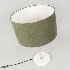 Lampă de masă din alamă cu umbră verde 35 cm - Kaso