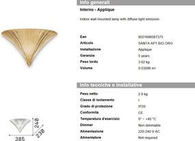 Aplica de perete Santa AP1 Big Oro 087375