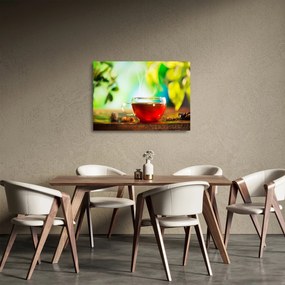 Tablou pe sticlă - Natura moartă, ceai (70x50 cm)