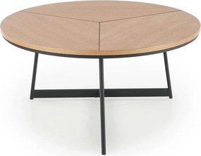 Masuta cafea KARIDA, stejar natural/negru, 80x80x41 cm