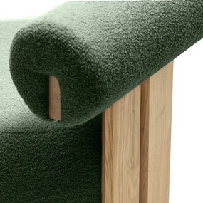 Fotoliu design verde închis HANNA, stejar