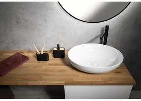 Dozator de săpun Gedy NINFEA negru/bambus