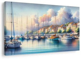 Tablou marină liniștită la răsărit