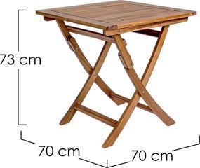 Măsuță de grădină din lemn de acacia 70x70 cm Noemi – Bizzotto