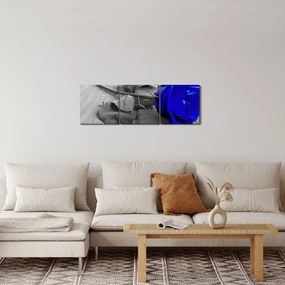 Tablou - Trandafir albastru (cu ceas) (90x30 cm)