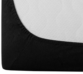Cearsaf Jersey EXCLUSIVE cu elastic negru 140x200 cm
