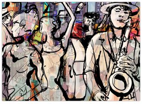 Tablou pe sticlă - Seara de jazz (70x50 cm)