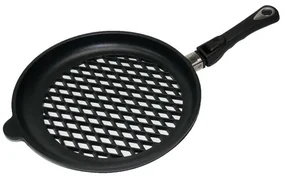 Tigaie pentru gratar AMT 32cm, inaltime 4cm, perforata 651350