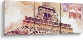 Tablou - Prriveliștea din Paris (cu ceas) (90x30 cm)