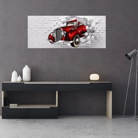 Tablou - Mașină roșie (120x50 cm)