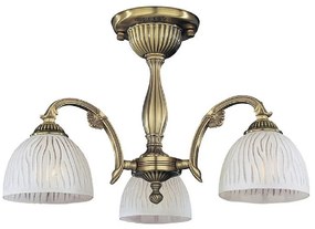 Lustra aplicata cu 3 brate clasica design italian din alama, sticla 5650 RA-PL. 5670/3