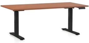 Masa inaltime reglabila OfficeTech D, 160 x 80 cm, bază neagră, cireașă