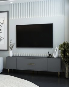 Comoda TV, Hanah Home, Dekos, 150x48.2x29.6 cm, Antracit / Aur