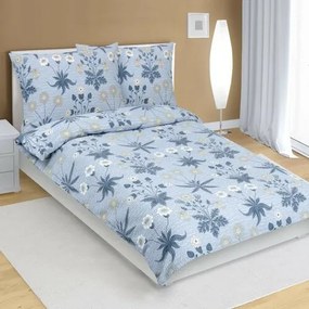 Lenjerie de pat Bellatex Crepe albastru Meadow ,140 x 220 cm, 70 x 90 cm, 140 x 220 cm, 70 x 90 cm