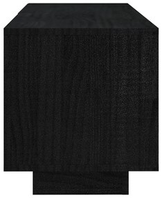 Comoda TV, negru, 110x30x33,5 cm, lemn masiv de pin 1, Negru