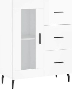 vidaXL Servantă, alb extralucios, 69,5x34x90 cm, lemn compozit