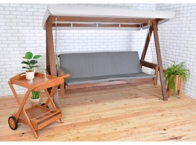 Balansoar de grădină gri/maro din lemn Adelaida – Rojaplast