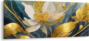 Tablou - Pictura de flori de aur (120x50 cm)