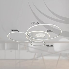 Lustra LED aplicata cu telecomanda INVERTINA argintiu