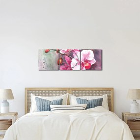 Tablou - Orhidee, acvariu (cu ceas) (90x30 cm)