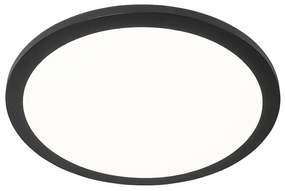 Plafoniera neagra 40 cm cu LED inclus cu dimmer in 3 trepte IP44 - Steve
