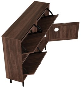 Pantofar cu 3 clapete, cu raft pentru jucării pentru animale de companie, 120x28x92 cm, Maro