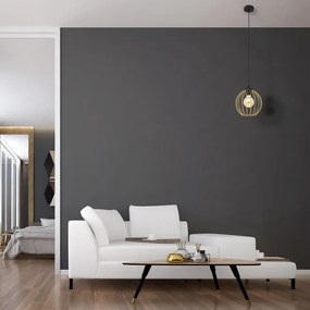 Lustră pe cablu MERCURE 1xE27/15W/230V auriu/negru