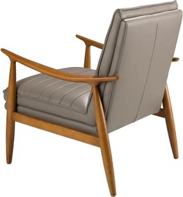 Fotoliu design LUX cu tapiterie din piele Dark grey