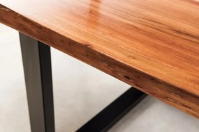 Masa din lemn de salcam cu rasina epoxidica albastra LIQUID 160cm