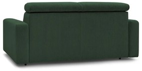 Canapea verde-închis extensibilă cu tapițerie din catifea reiată 195 cm Monaco – Bobochic Paris
